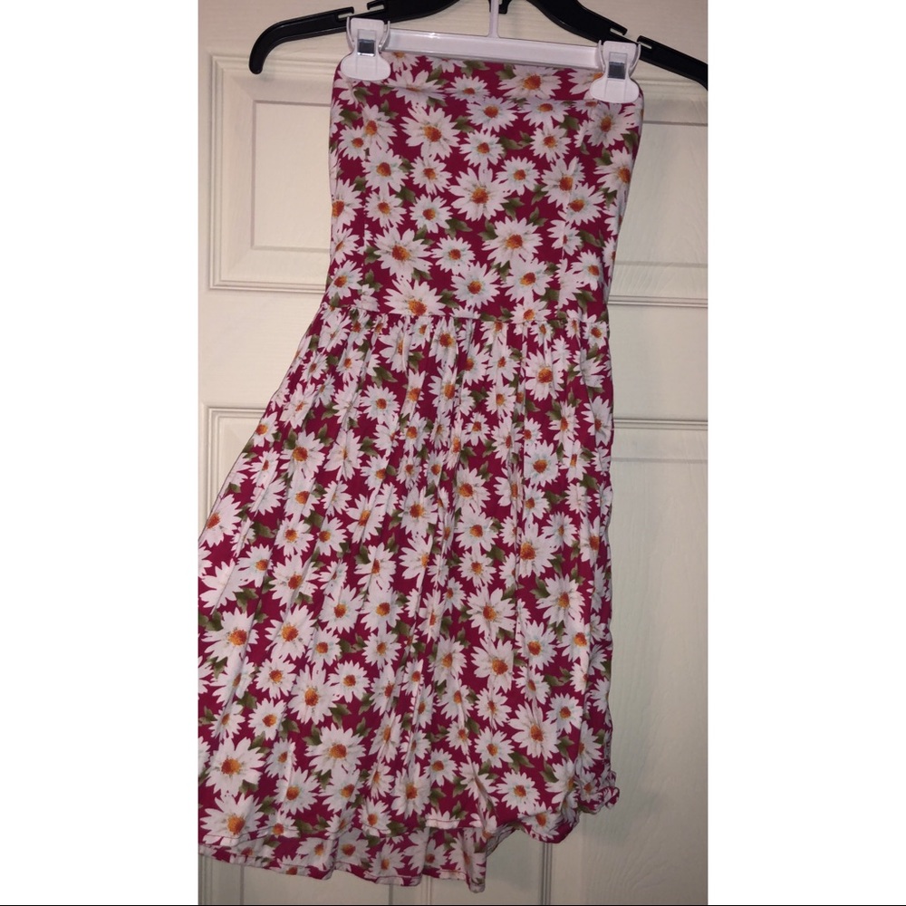 Strapless Pink Floral Sundress